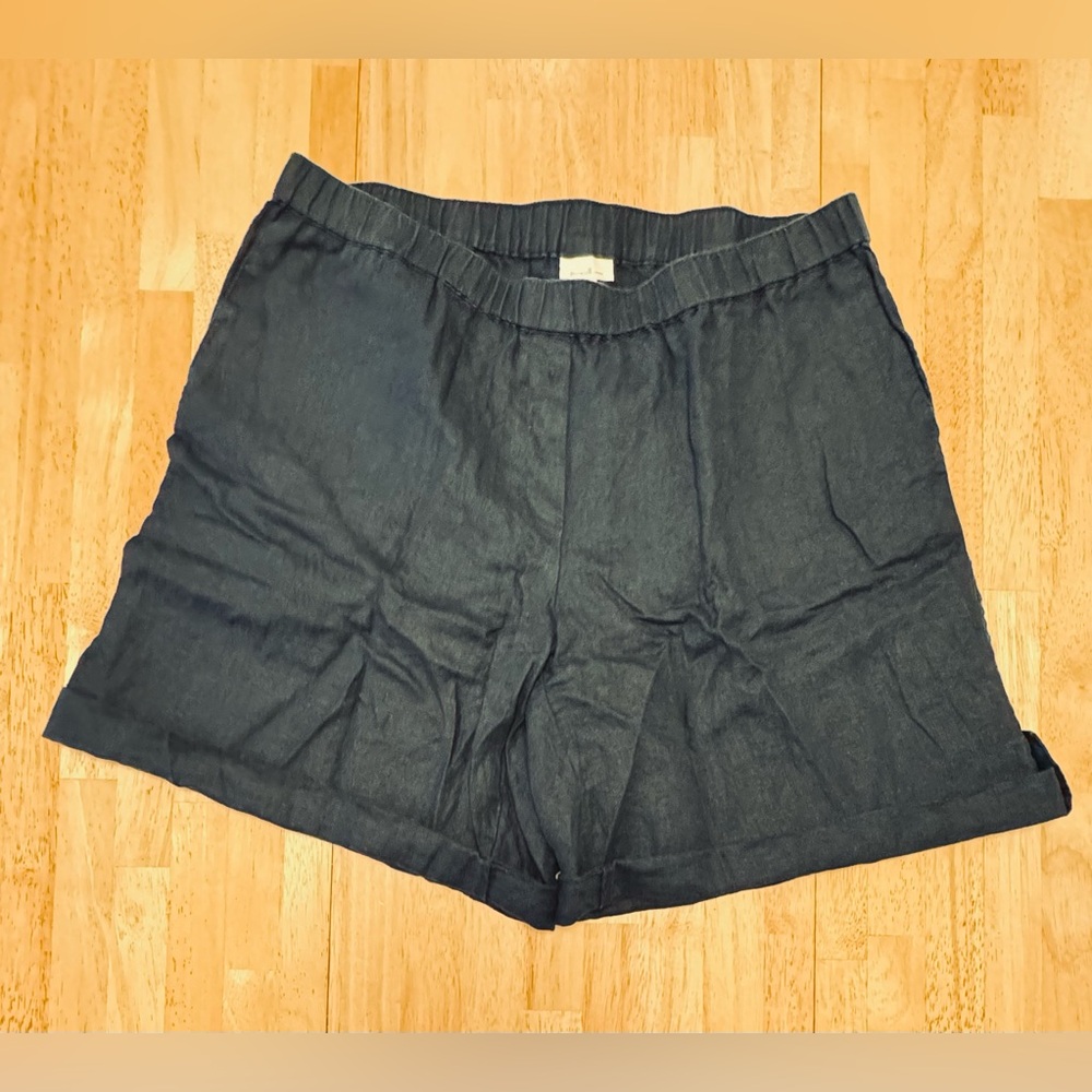 J. Jill Womens Navy Blue Linen Shorts, size XL, futs like 2X - Picture 7 of 12